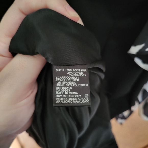 Tahari Black Sheath Dress 2 w/ Scarf | Holiday Party & Winter Events - Picture 5 of 5